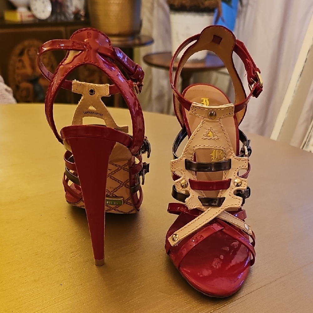 Elegant Red Strappy Heels